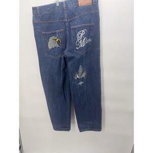 Vintage P Miller Jeans Mens 38 Embroidered Eagle Baggy Skater Hip Hop Grunge Y2K
